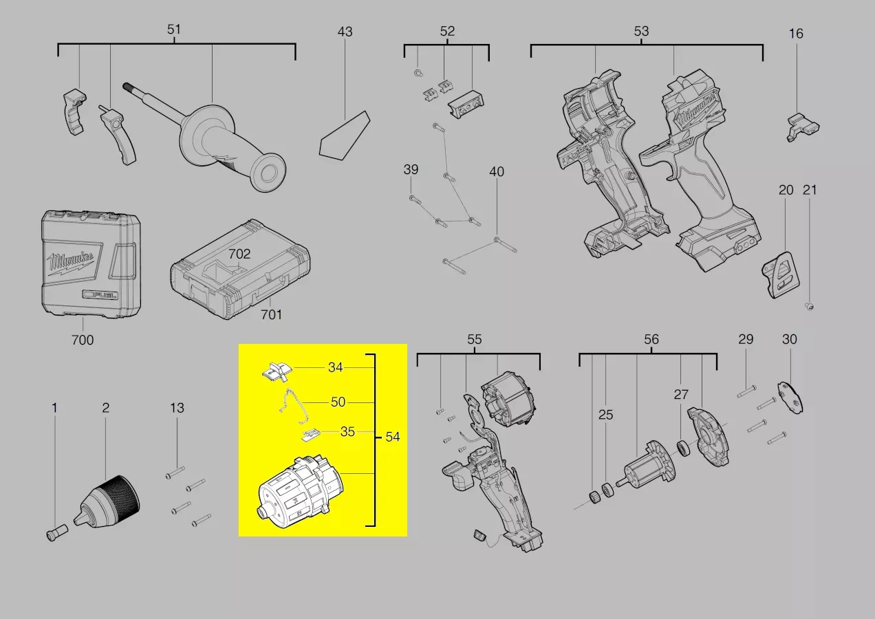 boîte transmission Milwaukee réf. 4931465995 Milwaukee